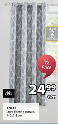 JYSK Dab Anett Light filtering curtain offer