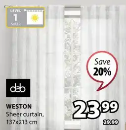 JYSK Weston Sheer curtain offer