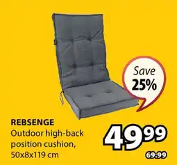 JYSK REBSENGE Outdoor high-back position cushion offer