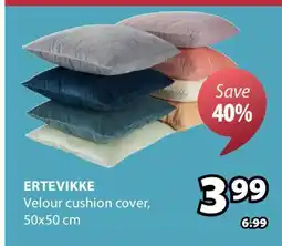 JYSK ERTEVIKKE Velour cushion cover offer