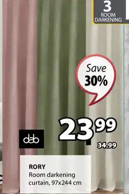 JYSK Dab Rory Room darkening curtain offer