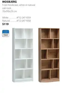 JYSK MOSBJERG 5-tier bookcase offer