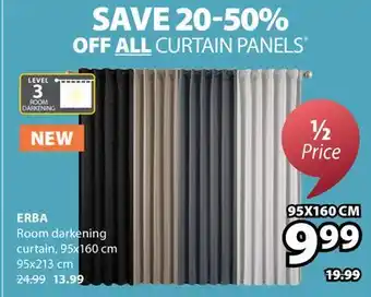 JYSK ERBA Room darkening curtain offer
