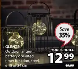JYSK Glente Outdoor lantern offer