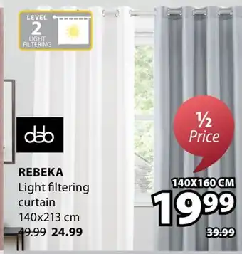 JYSK REBEKA Light filtering curtain offer