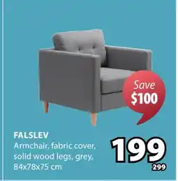 JYSK FALSLEV Armchair, fabric cover, solid wood offer