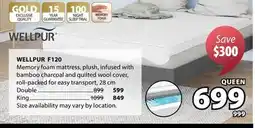 JYSK WELLPUR F120 Memory foam mattress offer
