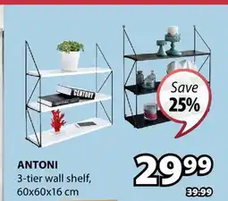 JYSK ANTONI 3-tier wall shelf offer