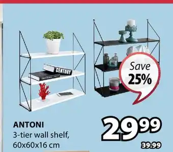 JYSK ANTONI 3-tier wall shelf offer