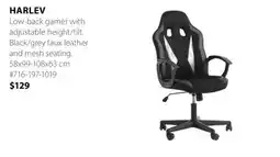 JYSK HARLEV Low-back gamer with adjustable height/tilt offer