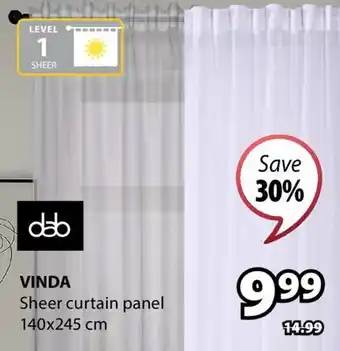 JYSK VINDA Sheer curtain panel offer