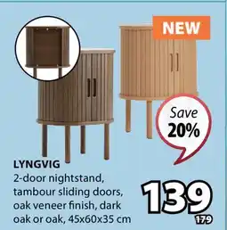 JYSK Lyngvig 2-door nightstand offer