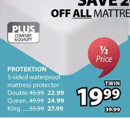 JYSK PROTEKION 5-sided waterproof mattress protector offer