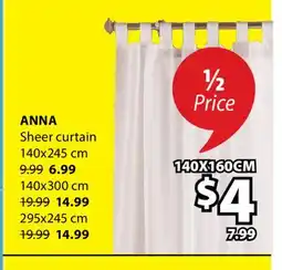 JYSK ANNA Sheer curtain offer