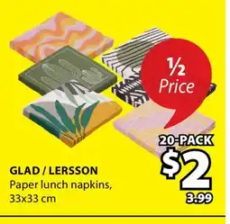 JYSK GLAD/LERSSON Paper lunch napkins offer