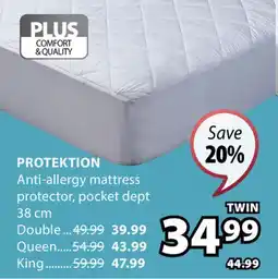 JYSK PROTEKTION Anti-allergy mattress Protector offer