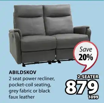 JYSK Abildskov 2 seat power recliner offer