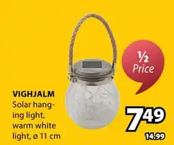 JYSK VIGHJALM Solar hanging light offer