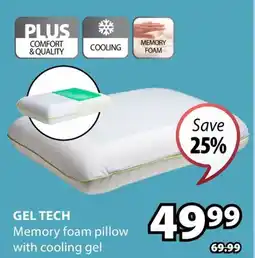 JYSK GEL TECH Memory foam pillow with cooling gel offer