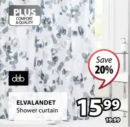 JYSK Dab Elvalandet Shower curtain offer