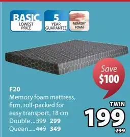 JYSK F20 Memory foam mattress offer