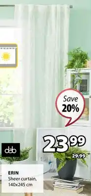 JYSK Dab Erin Sheer curtain offer