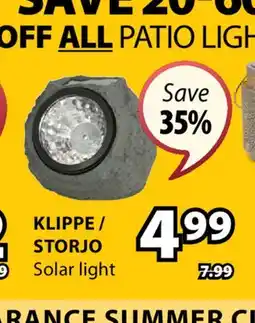 JYSK Klippe/Storjo Solar light offer