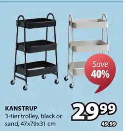 JYSK Kanstrup 3-tier trolley offer