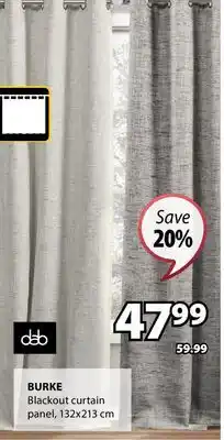 JYSK Dab Burke Blackout curtain panel offer