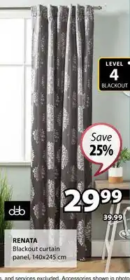JYSK Dab Renata Blackout curtain panel offer