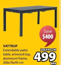 JYSK VATTRUP Extendable patio table offer