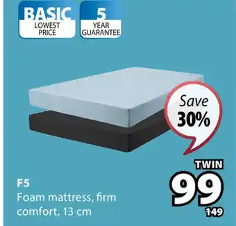 JYSK F5 Foam mattress offer