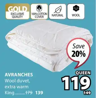 JYSK Avranches Wool duvet offer
