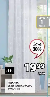 JYSK PESCARA Sheer curtain offer