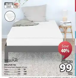 JYSK Wellpur T30 Memory foam topper offer