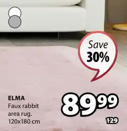 JYSK Elma Faux rabbit area rug offer