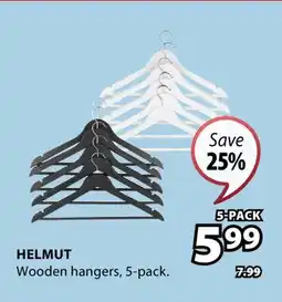 JYSK Helmut Wooden hangers offer