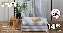 JYSK TOBER Cotton hammam bath sheet offer