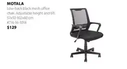 JYSK MOTALA Low-back black mesh office chair offer