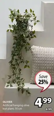 JYSK Oliver Artificial hanging olive leaf plant offer