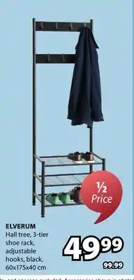 JYSK ELVERUM Hall tree, 3-tier shoe rack offer