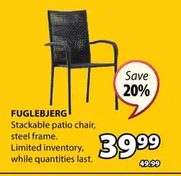 JYSK FUGLEBJERG Stackable patio chair offer