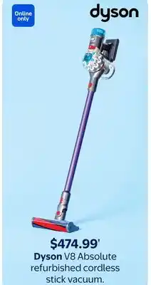 Walmart Dyson V8 Absolute refurbished cordless stick vacuum offer