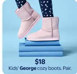 Walmart Kids' George cozy boots. Pair offer