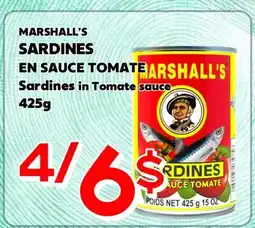 Marche Salaberry MARSHALL'S SARDINES EN SAUCE TOMATE offer