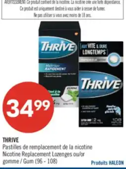 Pharmaprix THRIVE Nicotine Replacement Lozenges or Gum offer