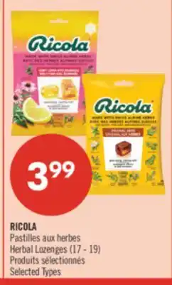 Pharmaprix RICOLA Herbal Lozenges offer