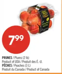 Pharmaprix Plums (2 lb) or Peaches (3 L) offer