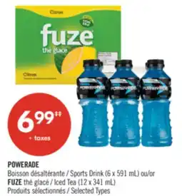 Pharmaprix POWERADE Sports Drink (6 x 591 mL) or FUZE Iced Tea (12 x 341 mL) offer