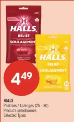 Pharmaprix HALLS Lozenges offer